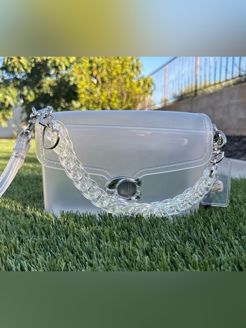 Novelty Strap| Bag Strap| Iridescent Link Chain| Heart Shaped